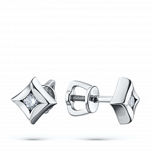 Пусеты из белого золота с бриллиантами (изготовление)