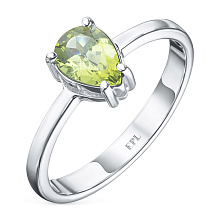 Классическое кольцо из серебра с хризолитом