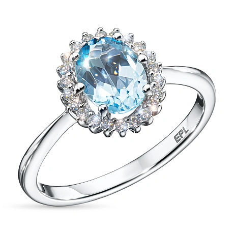 Кольцо из белого золота с топазом