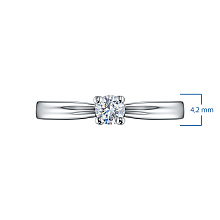 Классическое кольцо из серебра с бриллиантом