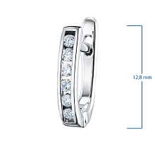 Серьги из серебра c бриллиантами