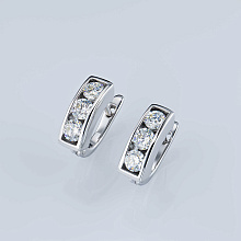 Серьги из белого золота (изготовление) с бриллиантом