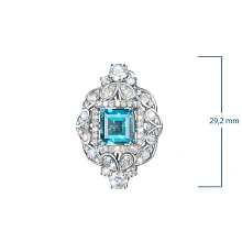 Подвеска из белого золота с бриллиантами и топазом