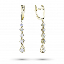 Серьги из желтого золота с бриллиантами (изготовление)