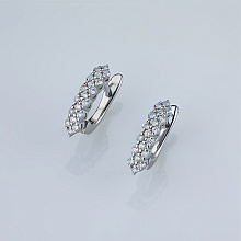 Серьги из серебра c бриллиантами