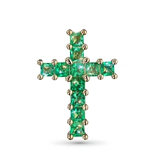 Подвеска из желтого золота с изумрудами и бриллиантами