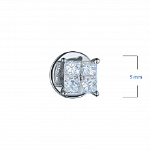 Пусеты из белого золота с бриллиантами (изготовление)