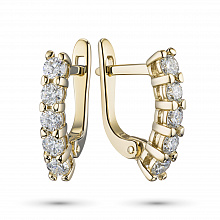 Серьги из желтого золота с бриллиантами (изготовление)