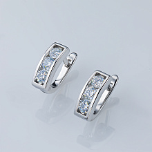 Серьги из белого золота c бриллиантами