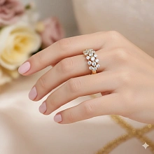 Классическое кольцо из желтого золота c бриллиантами выращенными