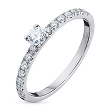 Кольцо из белого золота с бриллиантами