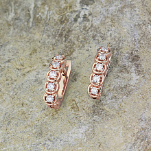 Серьги из красного золота с бриллиантами (изготовление)