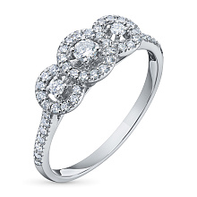 Классическое кольцо из белого золота с бриллиантами