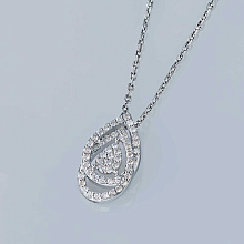 Классическая подвеска из серебра c бриллиантами