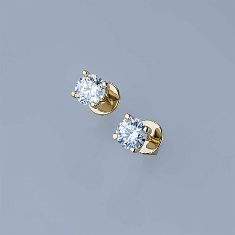 Пусеты из желтого золота