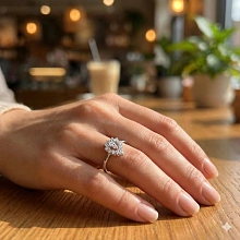 Кольцо из серебра c бриллиантами