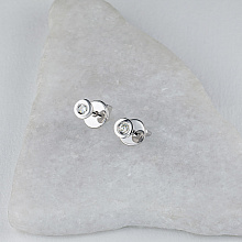 Пусеты из белого золота с бриллиантами (изготовление)