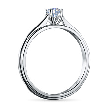 Классическое кольцо из белого золота с бриллиантом