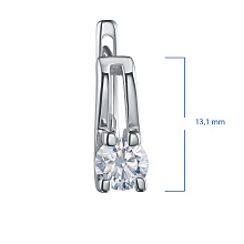 Серьги из белого золота с бриллиантом