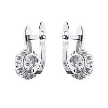 Серьги из белого золота c бриллиантами