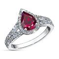 Кольцо из белого золота с и рубином