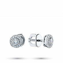 Пусеты из белого золота с бриллиантами (изготовление)