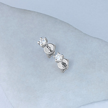 Пусеты из белого золота с бриллиантами (изготовление)