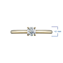 Кольцо из желтого золота с бриллиантом (изготовление)