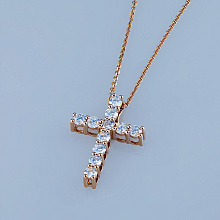 Подвеска из красного золота c бриллиантами