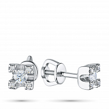 Пусеты из белого золота с бриллиантами (изготовление)