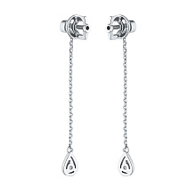 Пусеты из белого золота с бриллиантами