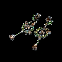 Серьги из серебра с раухтопазами