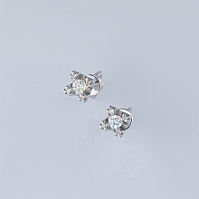 Пусеты из белого золота с бриллиантами (изготовление)