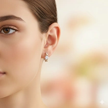 Серьги из комбинированного золота c бриллиантами