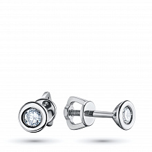 Пусеты из белого золота с бриллиантами (изготовление)