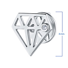 Пусеты из серебра (изготовление) с бриллиантами