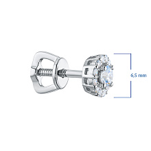 Пусеты из серебра c бриллиантами