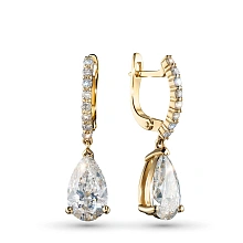 Серьги из желтого золота c бриллиантами