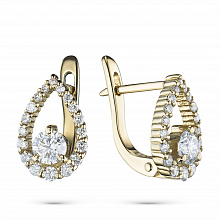 Серьги из желтого золота с бриллиантами (изготовление)