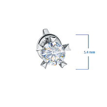 Пусеты из серебра с бриллиантом