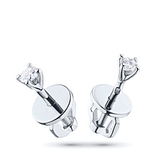 Пусеты из белого золота с бриллиантами (изготовление)