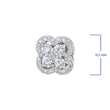 Пусеты из серебра c бриллиантами