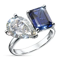 Кольцо из белого золота с и сапфиром