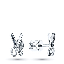 Пусеты из белого золота с бриллиантами (изготовление)