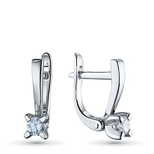 Серьги из белого золота с бриллиантом