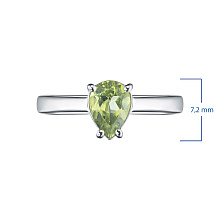 Классическое кольцо из серебра с хризолитом