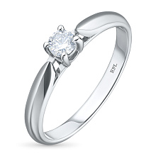 Помолвочное кольцо из белого золота с бриллиантом