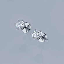 Пусеты из белого золота (изготовление) с бриллиантом