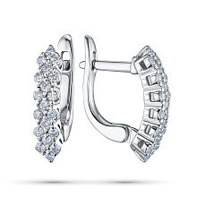 Серьги из серебра c бриллиантами