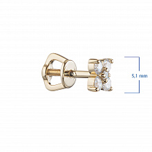 Пусеты из желтого золота с бриллиантами (изготовление)